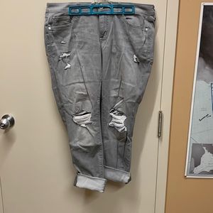 Torrid 12 Boyfriend straight leg grey jeans NWOT